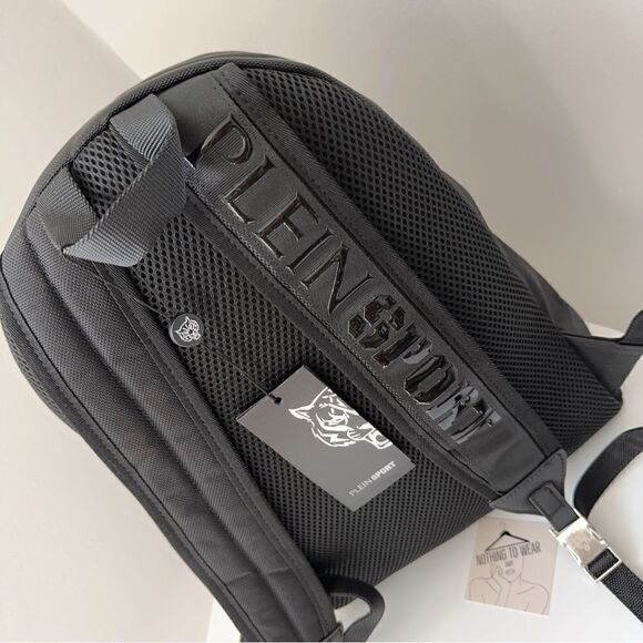 PHILIPP PLEIN SPORT Backpack Grey Black Designer - Picture 3 of 11